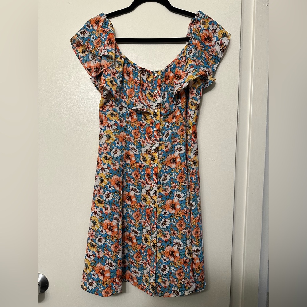 BP Floral Print Top with Vibrant Colors